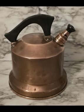 Vintage Copper Tea Kettle Antique Teapot UNIQUE DESIGN Rare Find 8x8